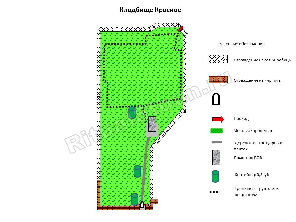 План красненького кладбища в спб