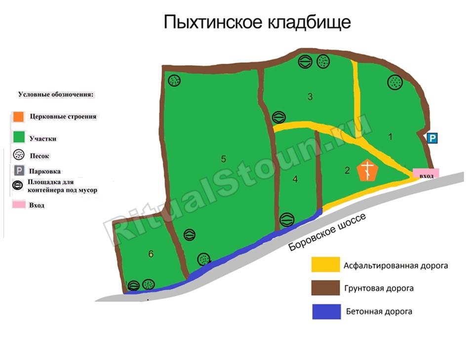 Карта пыхтинского кладбища