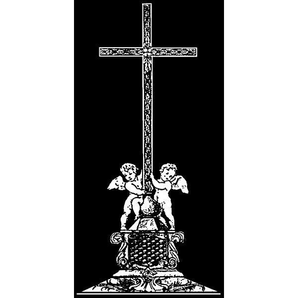 Гравировка «Крест с фигурами ангелов»