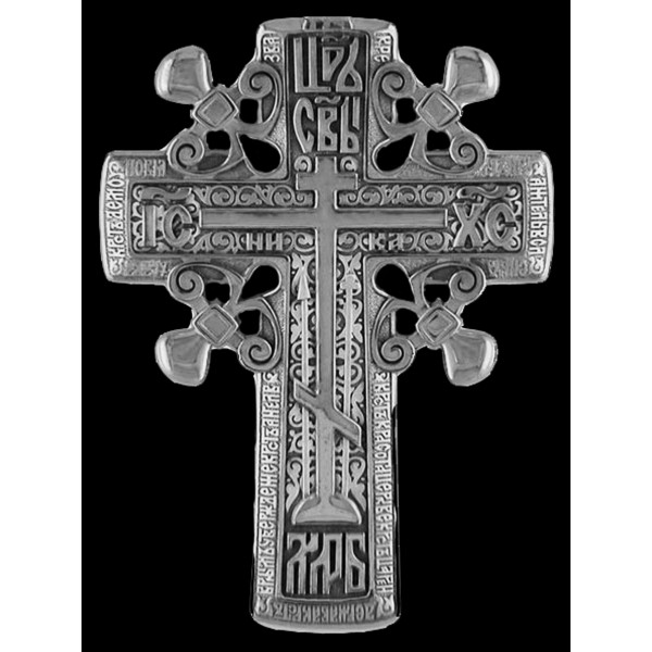 Гравировка «Православный крест с лилиями»