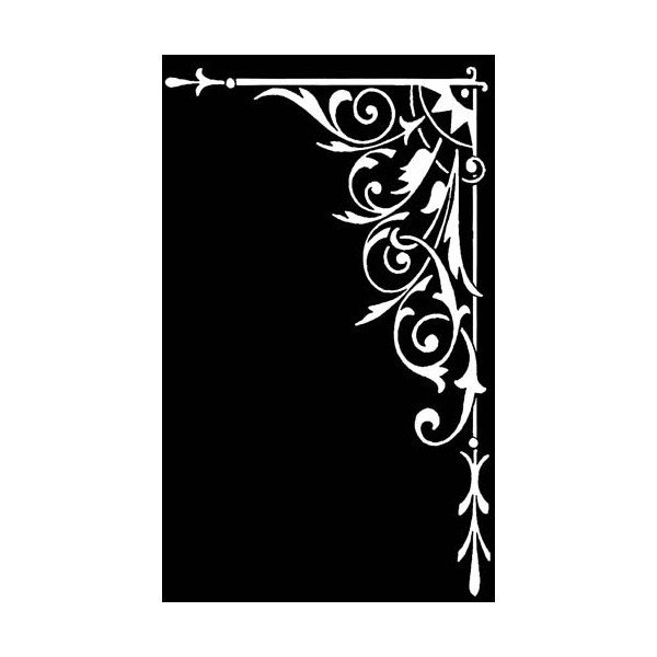 Гравировка виньетка «Угловой узор с цветочным орнаментом»