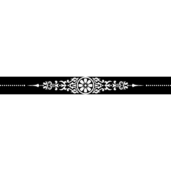 Гравировка виньетка Узор с 8-лепестковым цветком в центре