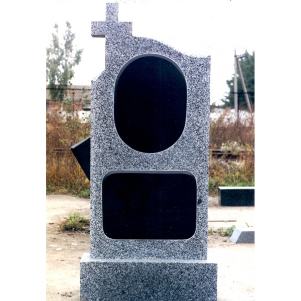 Памятник из Покостовского гранита с черной вставкой 
