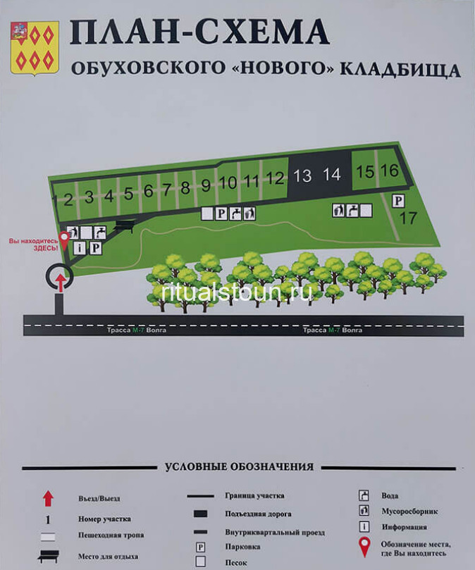 План нижнеисетского кладбища